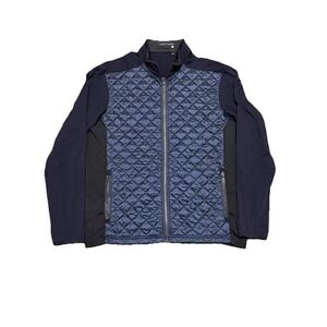 Greyson Tundra Hybrid Jacket Size Large Quilted Puffer Full Zip Wolf Blue